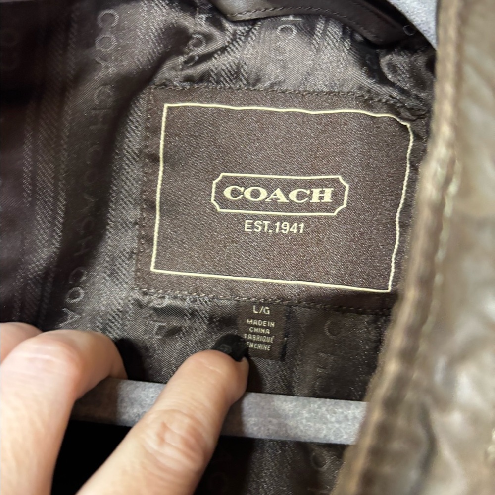 Olive green Coach Rain Jacket
